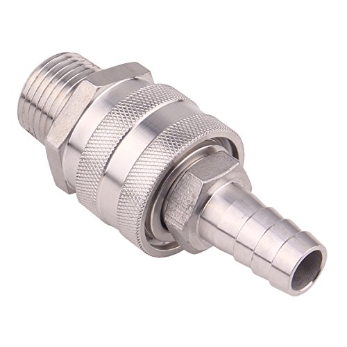 Dernord 1/2 Inch Stainless Steel Quick Disconnect Set - Beer Brewing Connector Kit (Barb Male/Mpt Female) #TOP5