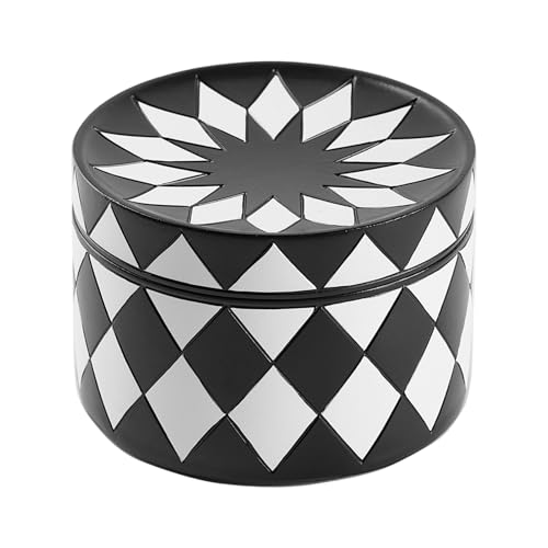 Joyero a cuadros de 11,5 cm de diseño elegante para tocador 2