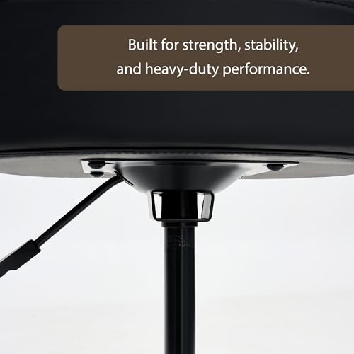 Image of Heavy Duty Extra-Wide Seat Adjustable Height Swivel Rolling Stool for Dental Clinic, Salon, Office, and Bar - NAIA 502 (Dim Grey, Standard)