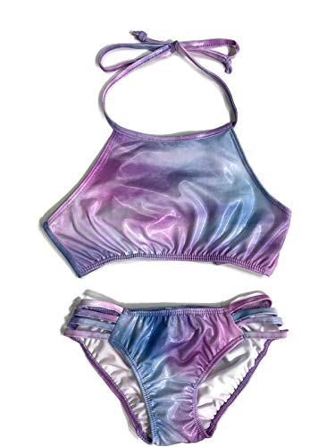 Cheryl Creations Kids Girl's Cute & Comfortable Two Piece Tie Neck Bathing Suit Bikini | Swimsuit
