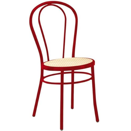 SEDIAOFFICE - Sedia Cucina in Metallo Curvato, Elegante Sedia Sala da Pranzo, Giardino, Bar e Ristoranti Adatta per Uso Interno e Esterno, Pratica e Resistente Prodotta in Italia (Rossa)
