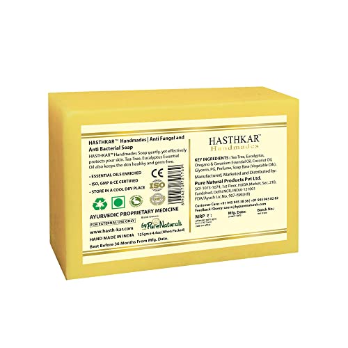 Image of byPureNaturals Hasthkar Handmades Handmade Anti Bacterial Protection Soap 125gm (Pack of 4)