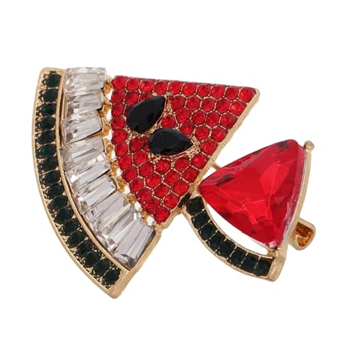 WOFASHPURET Broche De Sandía Con Diamantes De Imitación Para Mujer Broche Vintage Broche Novedoso Broche Para Traje Broche Para Sombrero Clip Para Cárdigan Broche Bonito Broche Para