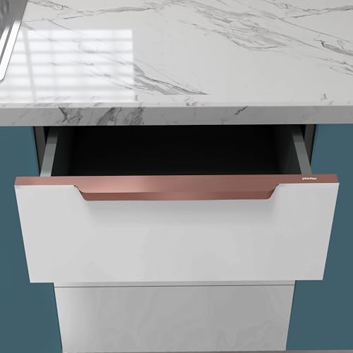 Image of Plantex Profile Handle for Kitchen Cabinet /18 Inch Aluminium Drawer Profile Handle /Wardrobe Pull Handle for Home /Office /Hotel - Pack of 2 (Rose Gold)
