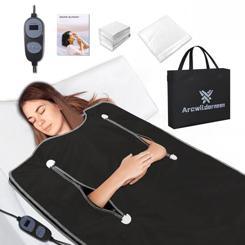 Arcwilderness Infrared Sauna Blanket for Detoxification/Portable Heated Blanket with Body Wraps/Personal Far Infrared Sauna for Home