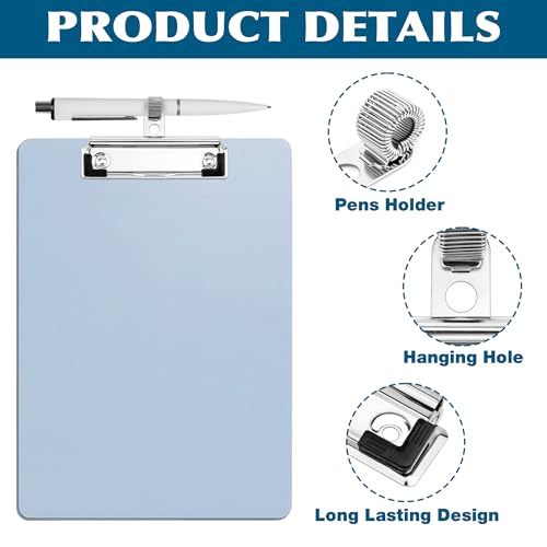 Meetory Klemmbrett Clip, 10 Stück Klemme Mit Stifthalterhalter, Metall Clipboard A3 A4 A5, Für Befestigung Auf Der Vorderseite, Loch Zum Aufhängen