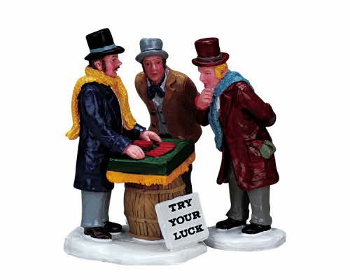 2007 Try Your Luck Set Of 3 Village Figurines #TOP16