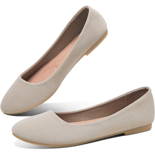 Image of Obtaom Round Toe Women Flat Shoes Slip on Girls Dress Black Ballet Flats