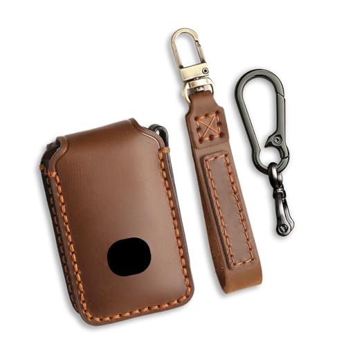OLLEN Genuine Leather Key Fob Cover, Fit for Mazda 3 6 CX-5 CX-9 CX-12 CX-30 CX-50 MX-5, Fit for Miata 2019-2025~, with Leather Keychain and Zinc Alloy Buckle, Brown by OLLEN - Used condition - US$16.38