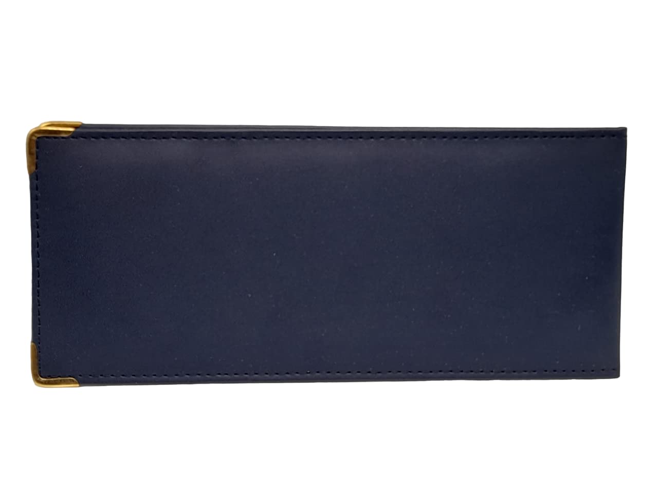 Porte-chéquier pliable en cuir Bleu, bleu, M