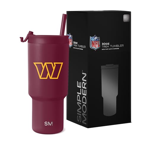Image of Simple Modern Officially Licensed NFL 30oz Tumbler with Flip Lid and Straws | Football Insulated Stainless Steel Cup | Gifts for Men Women | Trek Collection