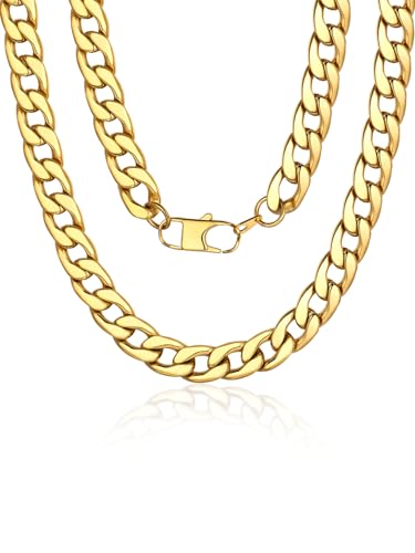 Mens Chunk Gold Chain 12MM Curb Chain 18K Gold Plated Necklace Jewelry Gift Heavy Duty Necklace
