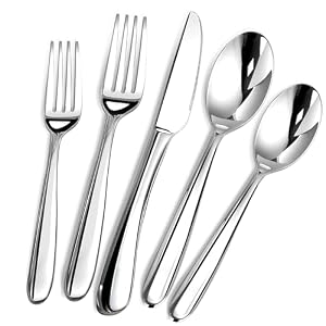 Silverware Set for 12 Heavy Duty 1810 Stainless Steel Cutlery Set Flatware Set60 Piece Premium Silverware Mirror Polished Modern Cutlery include Fork Knife Spoon SetDishwasher Safe