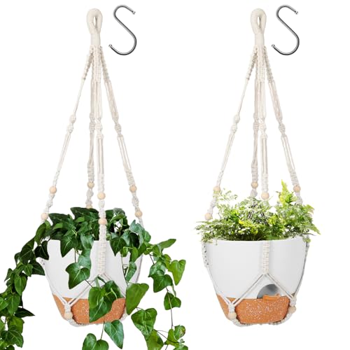 GARDIFE 10 Inch Hanging Planters with Macrame Plant Hanger for In...