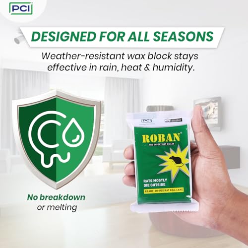 Image of PCI Pest Control Pvt Ltd Roban Cake 100gm | Kills Rats Outdoors in One Feed | Effective Against All Types of Rats (5)