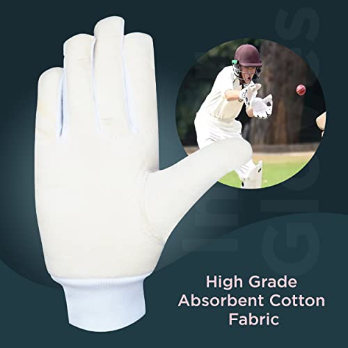 Sportaxis WICKET CHAMOIS GLOVES 100% Cotton Inner Gloves For Cricket Batting And Wicket Keeping thumb #2