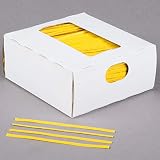Oasis Supply, 2000 Piece 4" Laminated Paper Twist Ties, BULK with Dispenser Box (YELLOW)