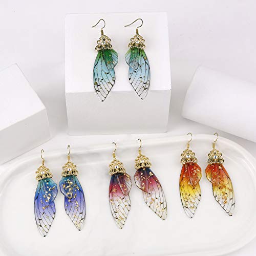 Bella-Bee Butterfly Wing Drop Dangle Earrings Gold Plated Crystal Rhinestone For Women Girls Wedding Jewelry (Purple) #TOP5