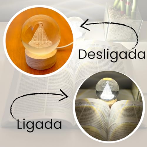 Luminária de Cristal de Mesa Nossa Senhora Aparecida, Padroeira do Brasil Presente (Grande)