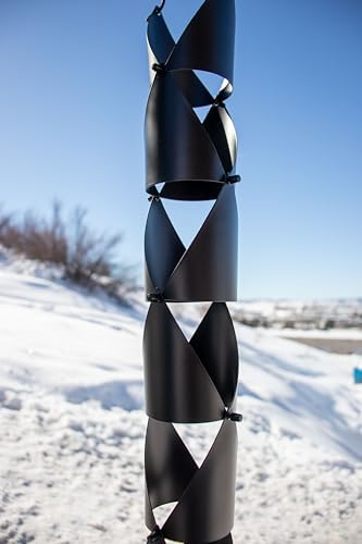 Nutshell Stores Round Origami Rain Chain - Black - 8 Feet