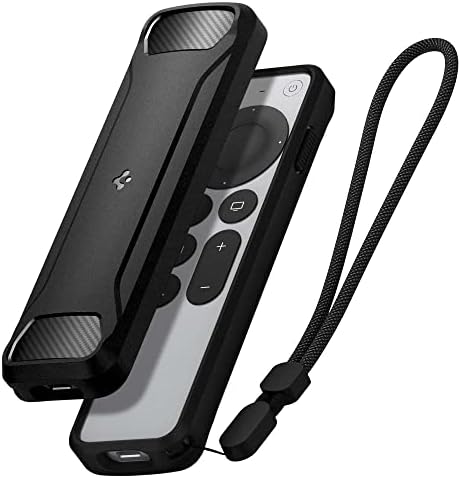 Spigen Rugged Armor Compatible with Apple TV Siri Remote Case - Matte Black