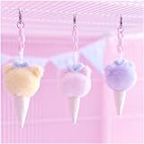 MANON ROSA Cat Toys Interactive 3Pcs Self Play for Bored Indoor Cat Cute Pink Chew&Hanging Cage Accessories for Rabbit Bunnies Kittens Guinea Pig Chinchilla Hamster Ferret Squirrel (Ice Cream)