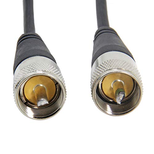 RFAdapter RG58 Coax Cable, CB Antenna Cables, 10FT(3m) PL 259 UHF Male to Male Cable, 50 Ohm Low Loss for HAM Radio Antenna