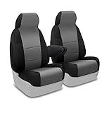 Coverking - CSC2S3FD7611 Custom Fit Front 50/50 High Back Bucket Seat Cover for Select Ford Excursion Models - Spacermesh 2-Tone (Gray with Black Sides)