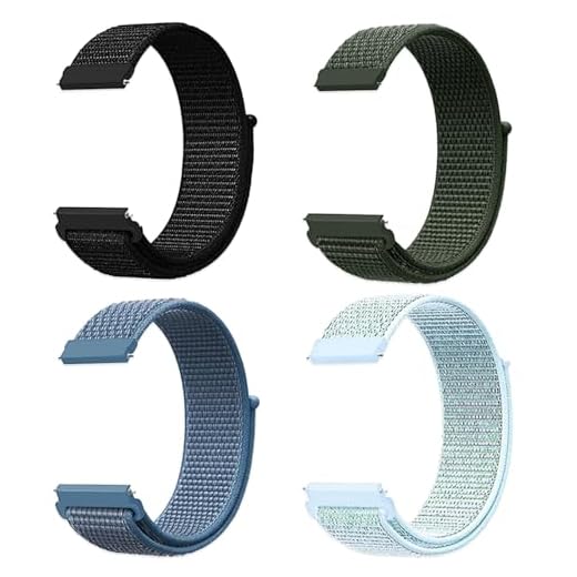 JSTHHTT 4 Pièces Nylon Réglable Bracelet à Libération Rapide pour Femme et Homme (22mm Cyan Clair, Bleu Cape, Vert Militaire, Noir)