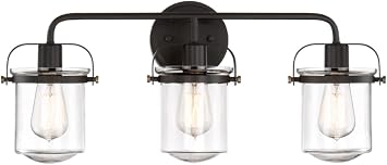 DESIGNERS FOUNTAIN Jaxon 3-Lights Vanity Light Fixture, 24 Inch Wall Mount Sconce for Bathroom, Bedroom or Mirror, Oil Rubbed Bronze, 90603-ORB