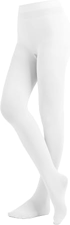 EMEM Apparel Womens Solid Colored Opaque Microfiber Footed Tights
