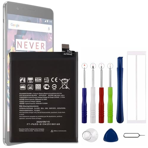 Vvsialeek New BLP633 Replacement Battery for OnePlus 3T Phone with Technical Toolkit.