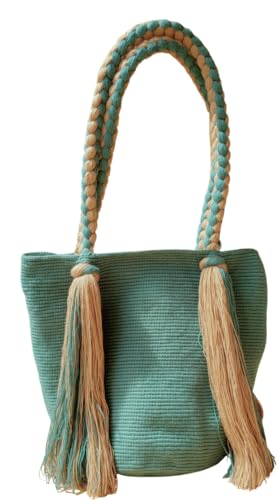 Sac Wayuu TERRA FUSION M vert beige | Fini les sacs lourds et fragiles