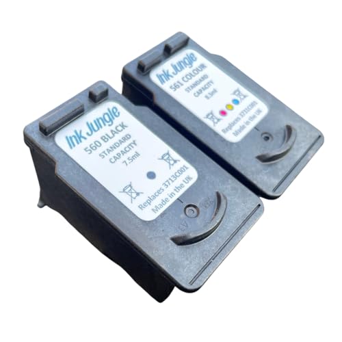 Ink Jungle Pg560 Black 7.5Ml & Cl561 8.3Ml Colour Ink Cartridge For Canon Pixma Ts7450I Inkjet Printer Replaces Canon Pg560 Black & Cl561 Colour