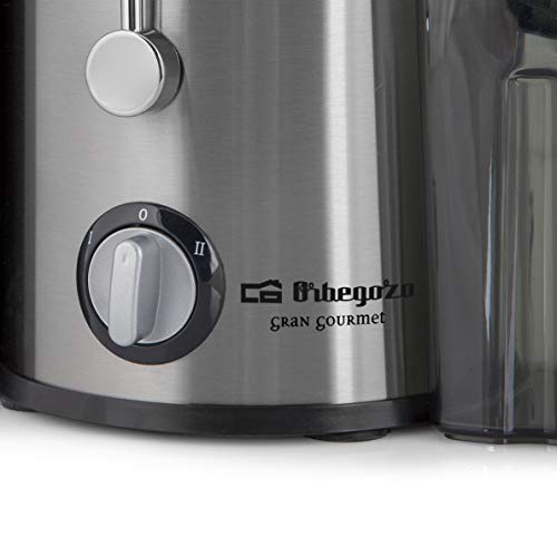 Orbegozo LI 5060 - Entsafter für Gemüse und Obst, Edelstahl, breite Öffnung von 65 mm, Anti-Tropf, 600 W Leistung, Schwarz