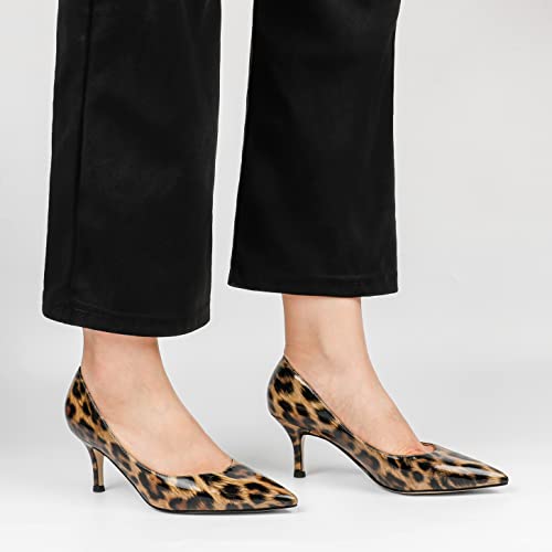 Joy In Love Women's Shoes Low Heels Pointy Toe Kitten Heel Daily Pumps Leopard 7.5 Us #TOP6