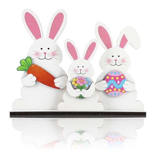 Easter-Bunny-Decorations-Wooden-Table-Sign-Spring-Decorations-Rabbit-Tabletop-Decor-Rustic-flower-egg-ornament-Farmhouse-Table-Centerpiece-Decor-Removable-Tiered-Tray Easter Bunny Decorations Wooden Table Sign Spring Decorations Rabbit Tabletop Decor Rustic flower egg ornament Farmhouse Table Centerpiece Decor Removable Tiered Tray