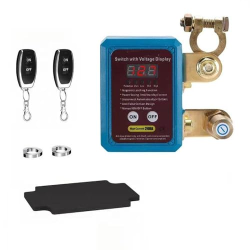 Wireless Remote Disconnect Switch Relay Master Kill Cut-Off Switch Compatible With Auto Car Boat 12V Car Interior Aftermarket Replacement(Display)