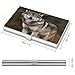 VstaDank Wild Wild Gray Wolf Business Card Holder Fashion Aluminum Alloy Flip Cover Credit Card Holder High End Professional Name Cards Case Exquisite Pocket Metal Cards Holder for Work