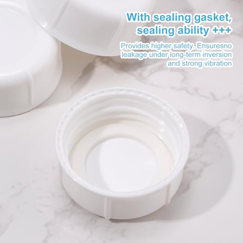 10stk Schmale Babyflaschenverschlüsse für Flaschen von Dr. Brown Medela, BPA-Frei Ersatz-Babyflaschenverschlüsse für Reisen Aufbewahrung mit Dichtung für Ameda Babyflaschenzubehör (Weiß)