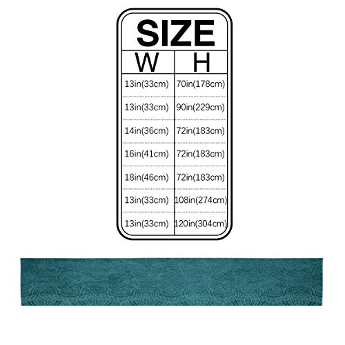 Aqua Teal Mandala Floral Table Runner Dresser Scarves,Linen Burlap Table Runners Cloth For Dinner Holiday Party, Kitchen Decor Indian Boho Ethnic Style 18X72Inch #TOP4