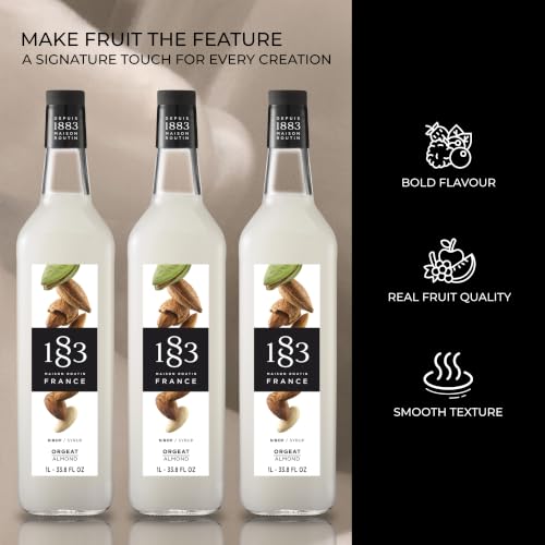 Image of 1883 Almond Syrup for Drinks, Made in France, 1 Liter Plastic Bottle