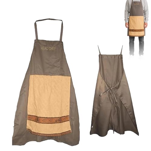 Tablier de farce avec poche secrète, Tablier de cuisine humoristique, tablier de chef amusant pour homme, tablier de cuisine hilarant réglable avec serviette ouvrable pour homme, papa
