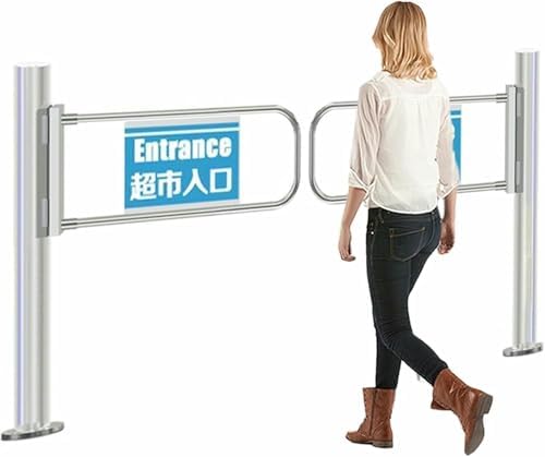 Automatic Stainless Steel Swing Gate - 90° Opening 2-Way Access Doors for Market Entrance, Secure Barrier Solution for Library & Store Security Control