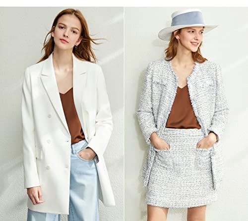 Ekouaer Womens Silk Satin Tank Top 3 Pack V Neck Camisole Spaghetti Strap Cami Top Sleeveless Blouses Tank Shirt #TOP3