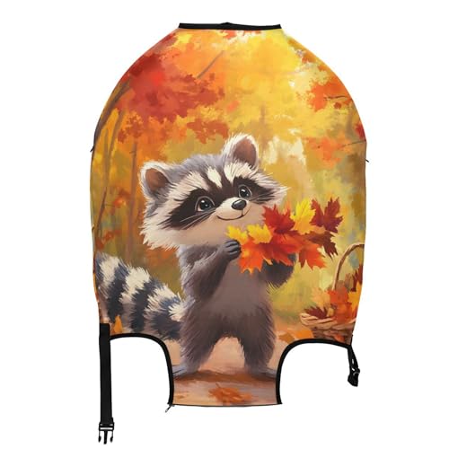 Joisal Colorful Luggage Protector Suitcase Cover Cute Protection Cute Raccoon Autumn Forest Travel Gifts Luggage Sleeve, M, Fits 22-24 Inch Case2