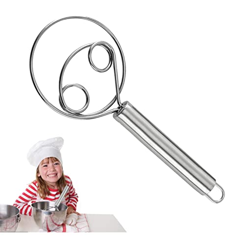 デニッシュ生地ミキサー、ステンレス鋼のダッチ生地ミキサー、錆びにくく、お手入れが簡単、バリのない滑らかな表面、長いハンドルの多機能パン生地ミキサー、パン、ケーキ、ペストリーに最適です。