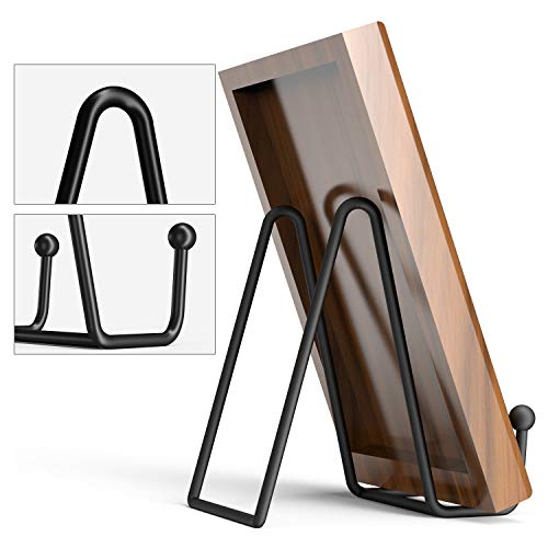 Decolore 4 Pack 2 Size Black Metal Display Stands, 4.5 Inch 6 Inch Plate Stand Plate Holder Display Stands For Picture, Decorative Plate, Book, Photo Easel, Artistic Work #TOP2