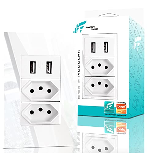 Tomada De Parede Duo Com 2 Entradas Usb Bivolt Jwcom