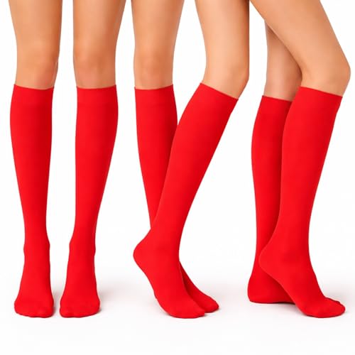 Image of Diamond Star Women's Trouser Socks, Opaque Knee High Nylon Socks, Stretchy Comfort Fit for Work and Casual, 6 Pairs